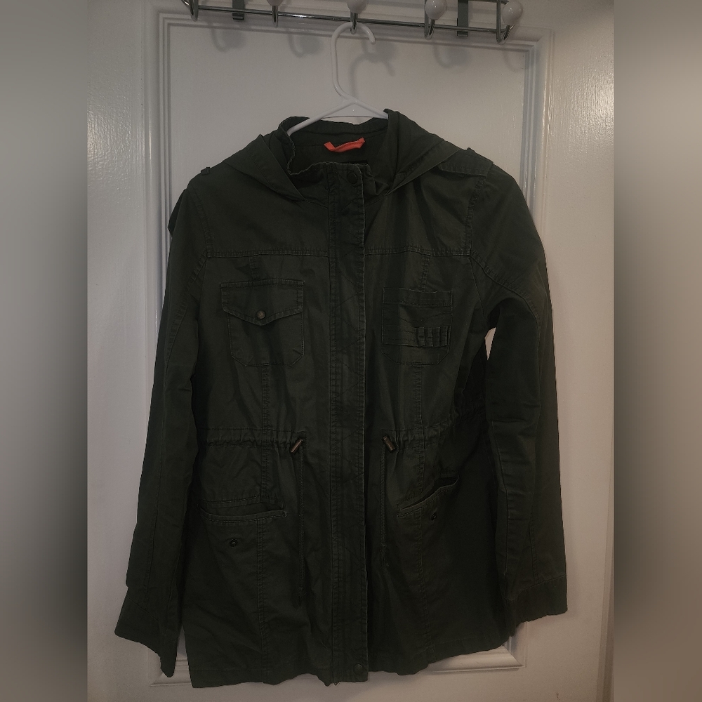 Olive Green Women's Hooded Jacket
